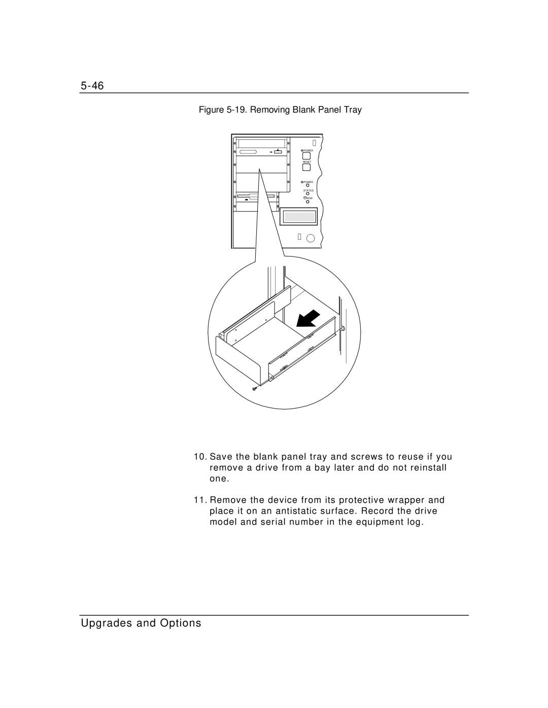 Packard Bell MH4000 manual Removing Blank Panel Tray 