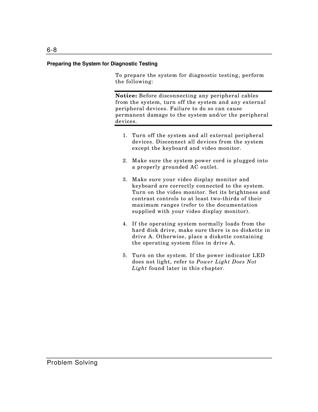 Packard Bell MH4000 manual Preparing the System for Diagnostic Testing 