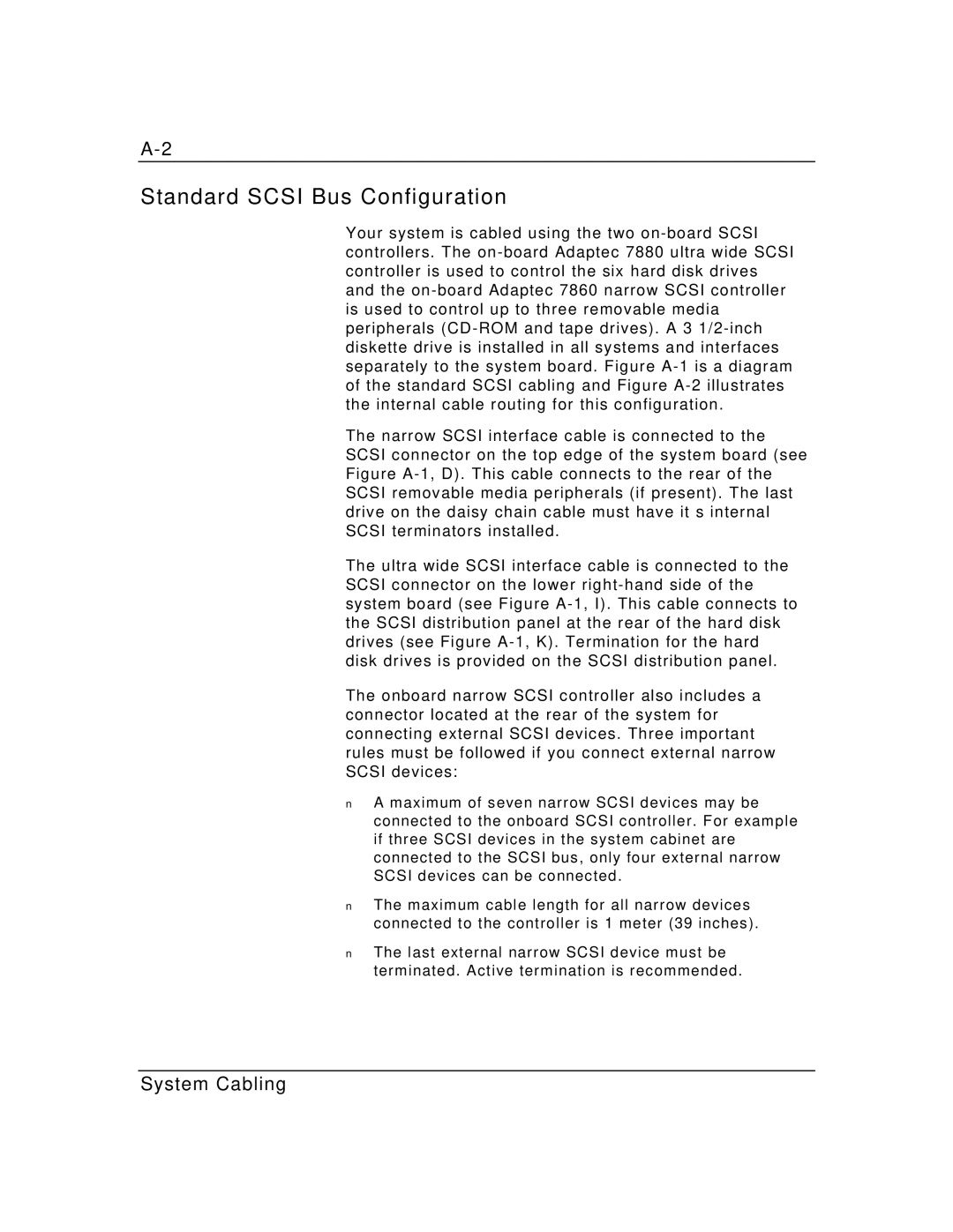 Packard Bell MH4000 manual Standard Scsi Bus Configuration 