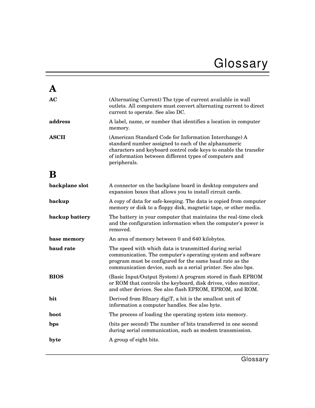 Packard Bell MH4000 manual Glossary 