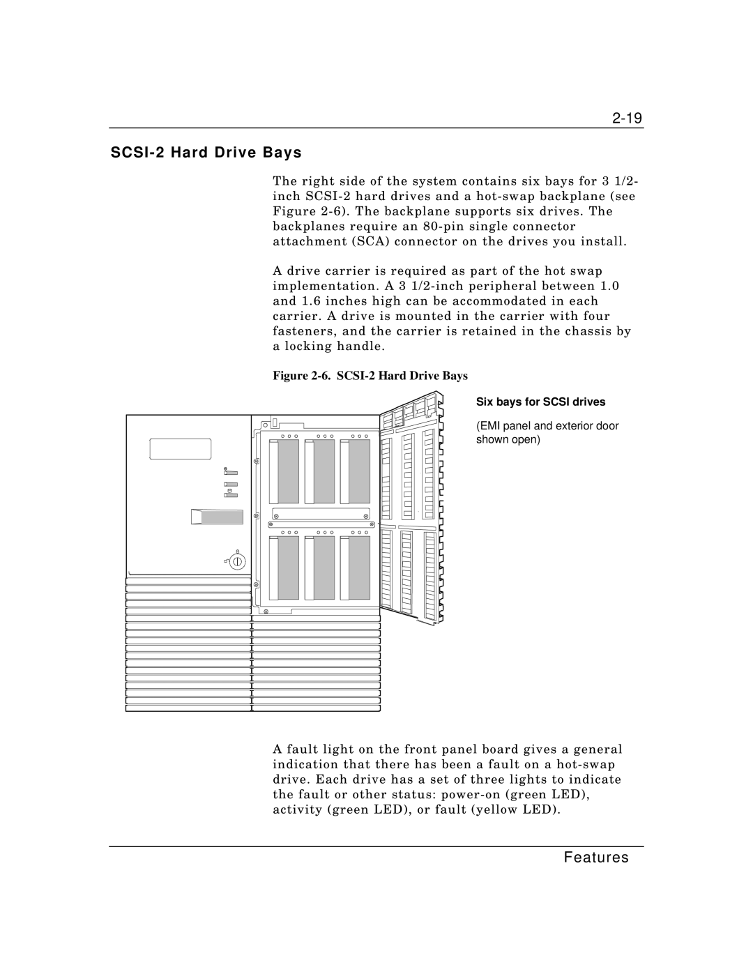 Packard Bell MH4000 manual SCSI-2 Hard Drive Bays, Six bays for Scsi drives 