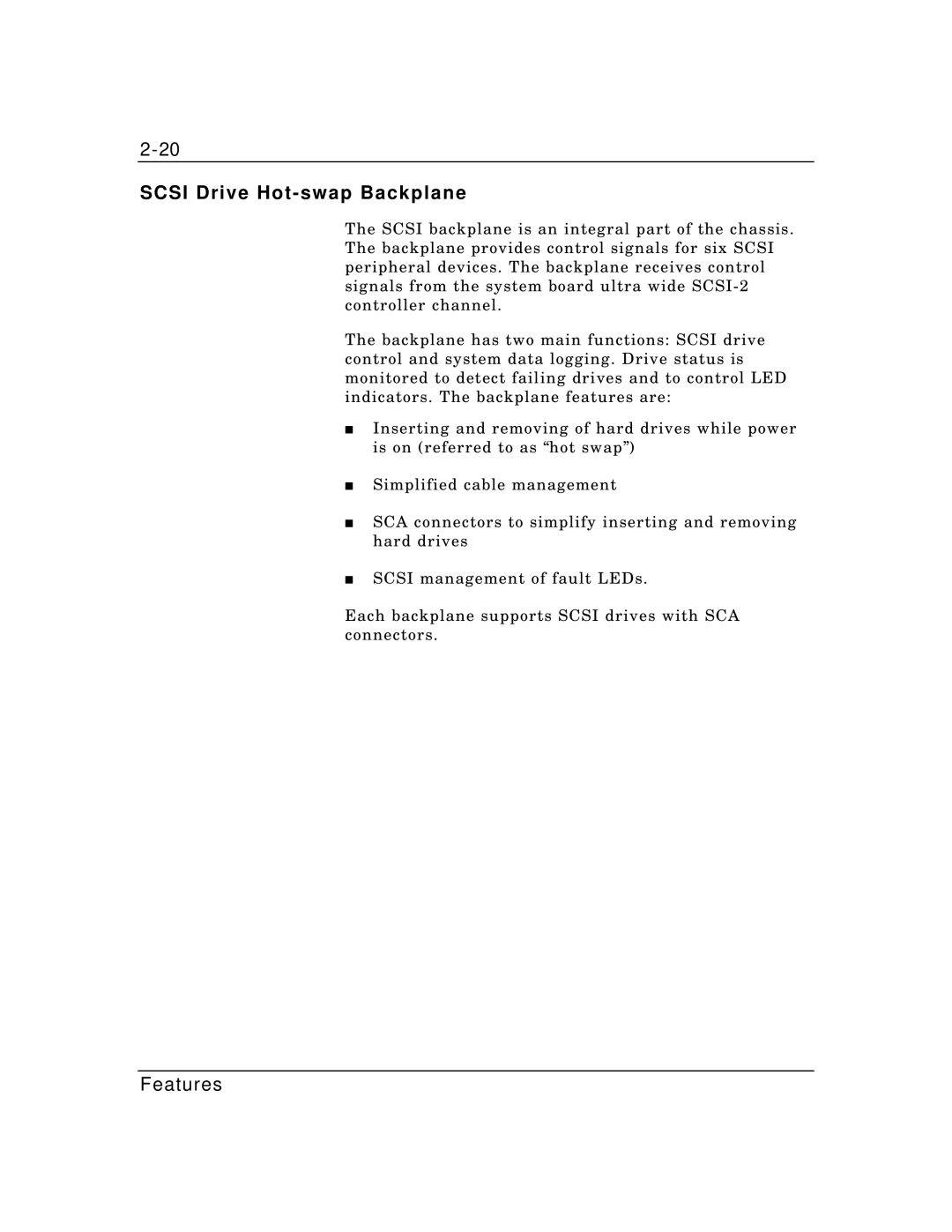 Packard Bell MH4000 manual Scsi Drive Hot-swap Backplane 