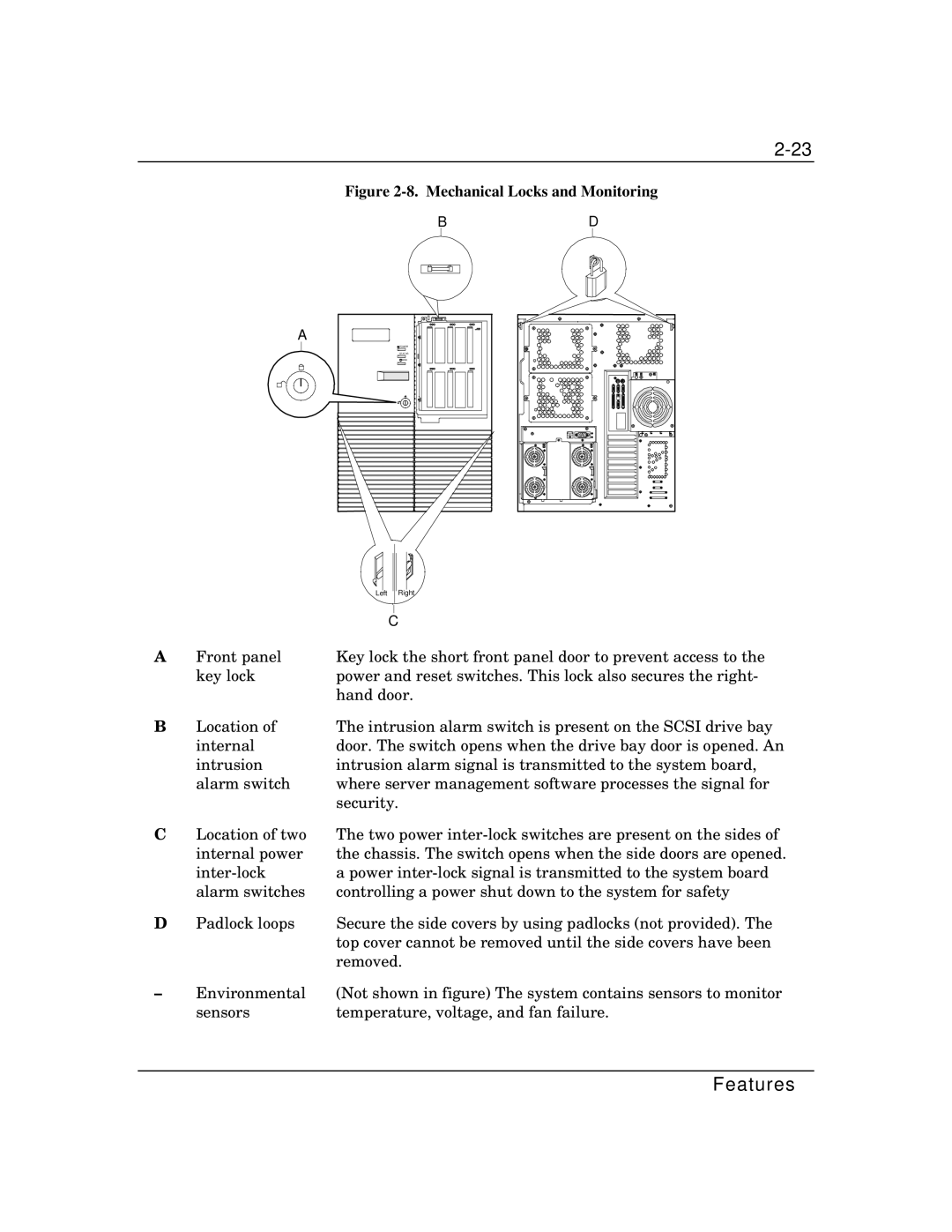 Packard Bell MH4000 manual Mechanical Locks and Monitoring 