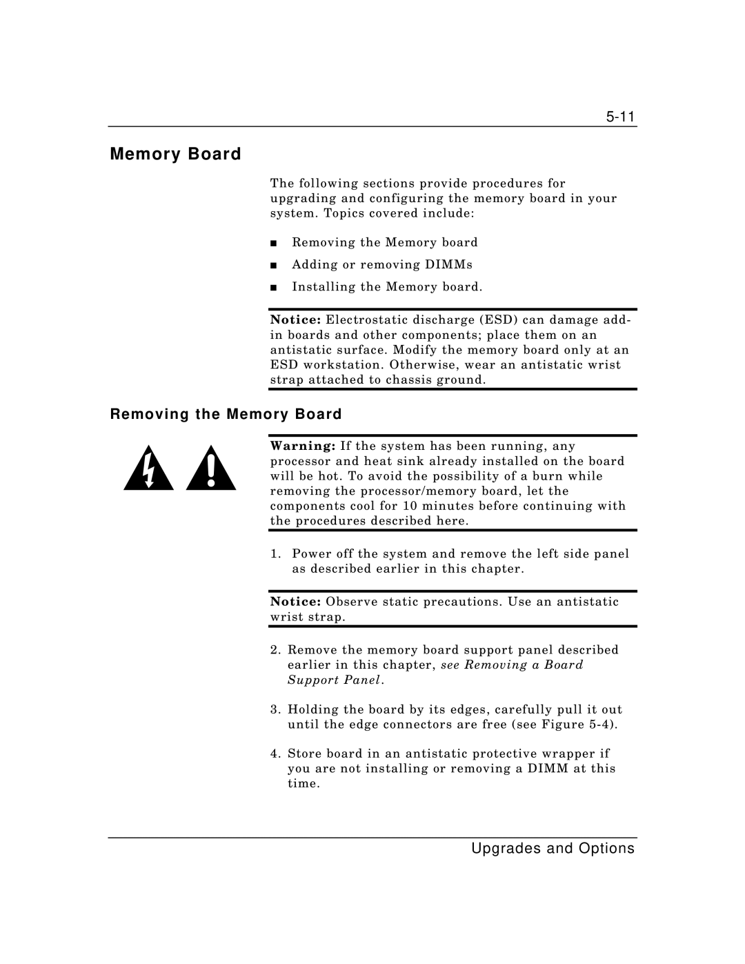 Packard Bell MH4000 manual Removing the Memory Board 