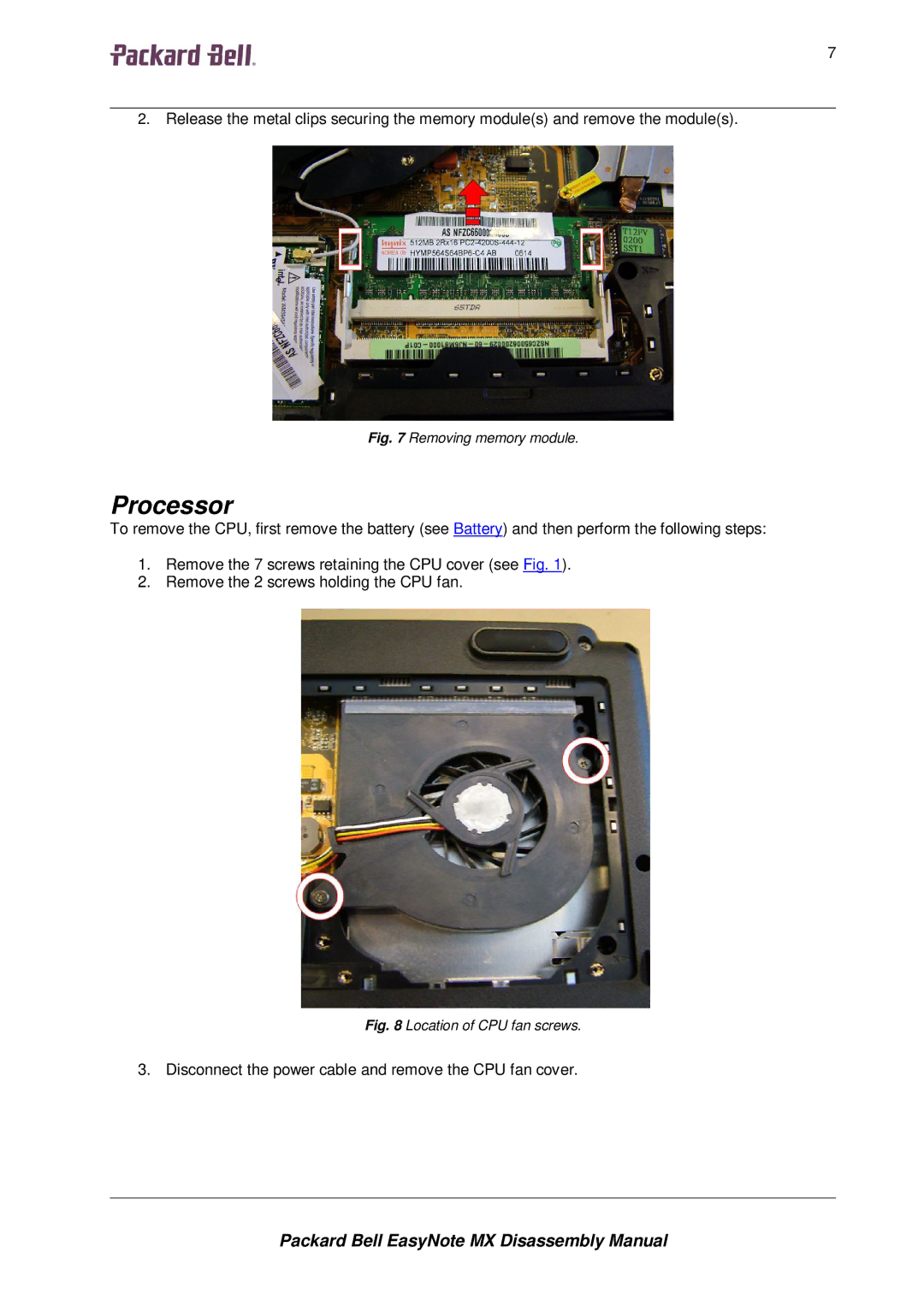 Packard Bell MX manual Processor, 77777 