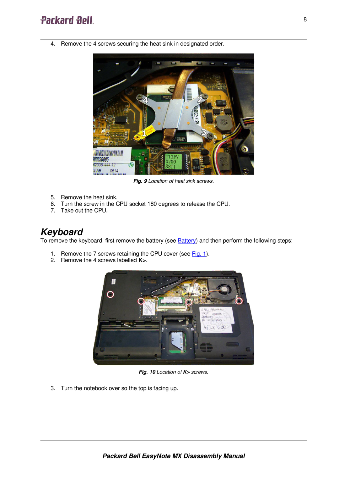 Packard Bell MX manual Keyboard, 88888 