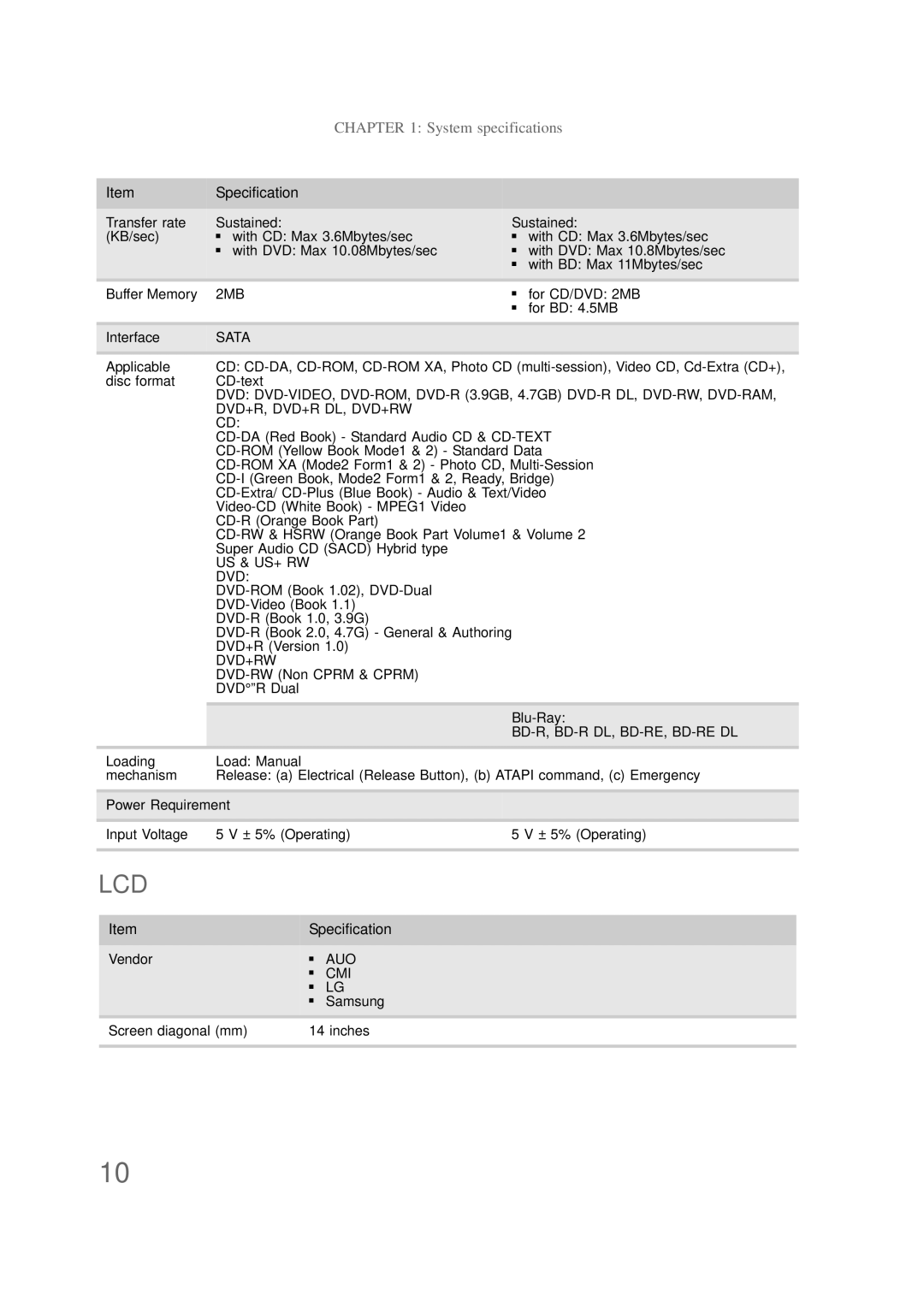 Packard Bell NS1 1HR manual Lcd 