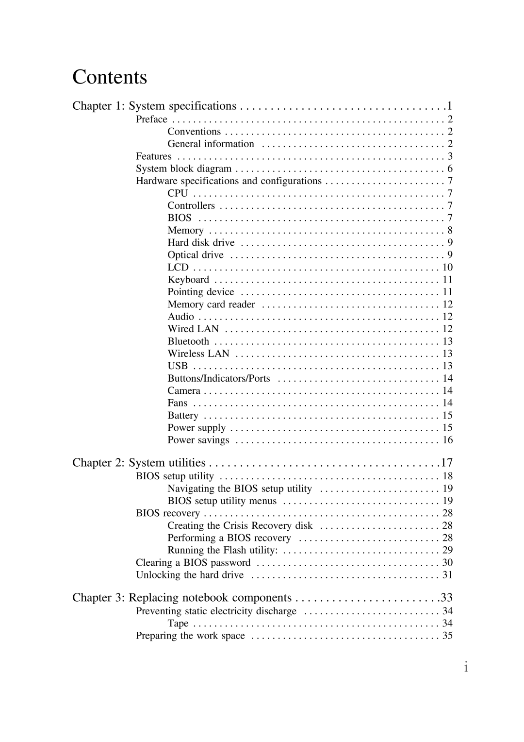 Packard Bell NS1 1HR manual Contents 