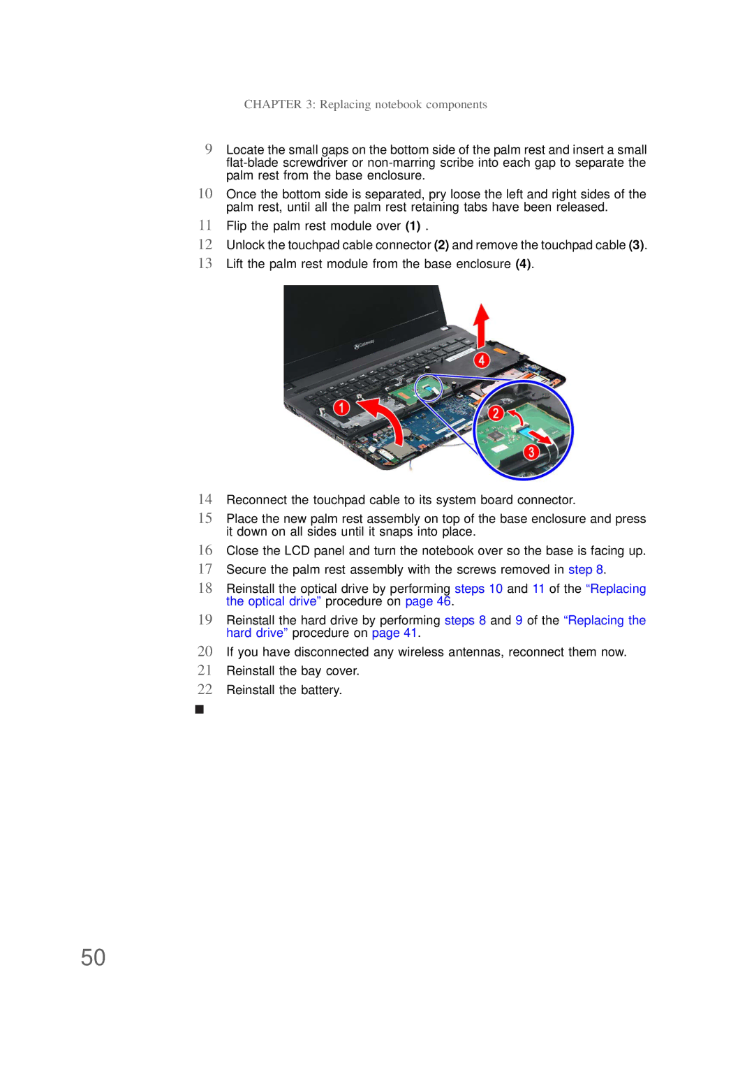 Packard Bell NS1 1HR manual Replacing notebook components 