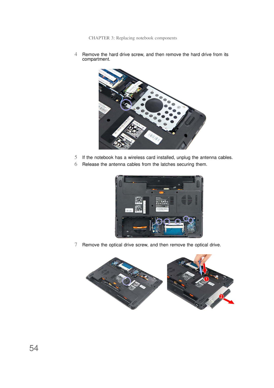 Packard Bell NS1 1HR manual Replacing notebook components 