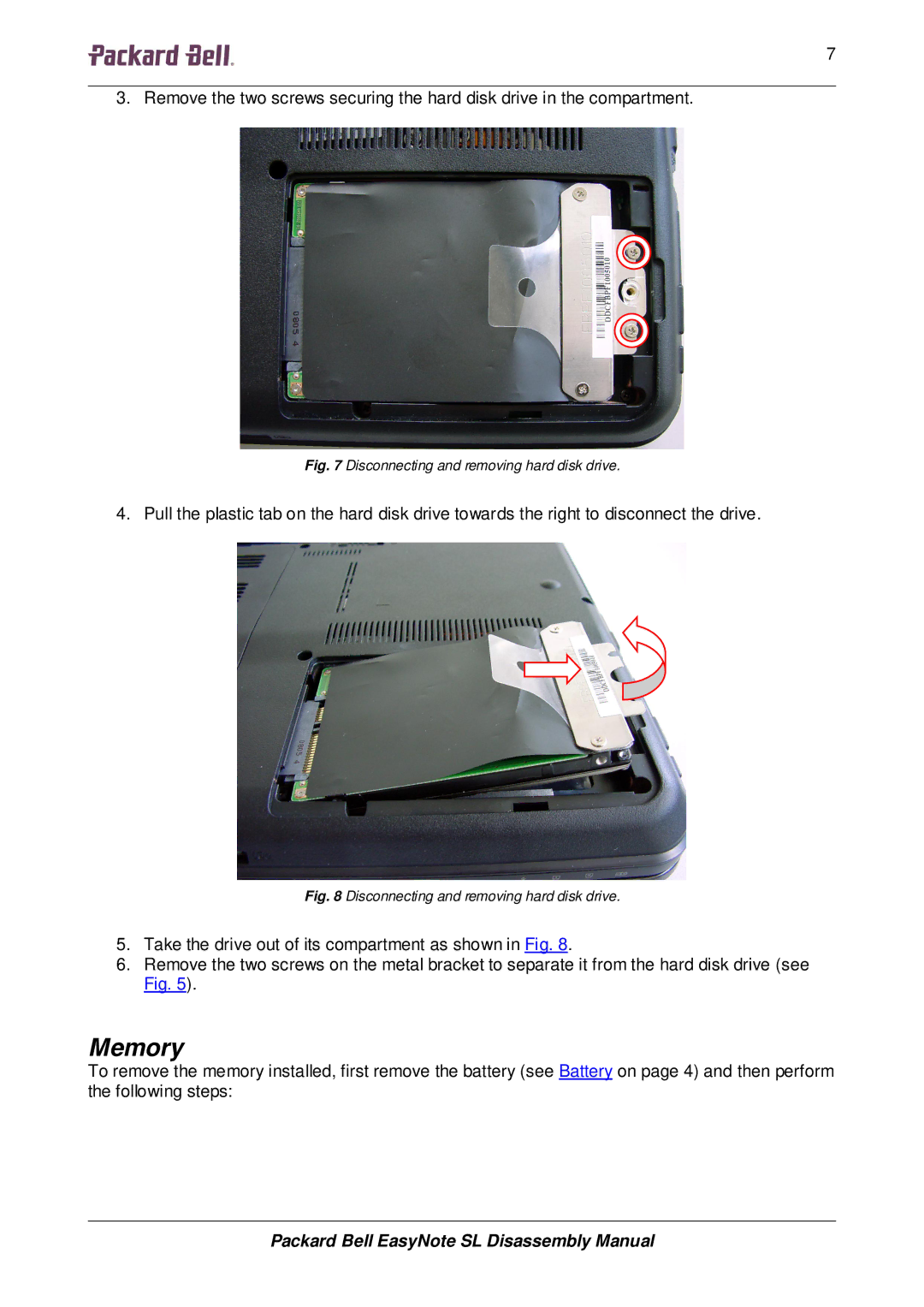 Packard Bell SL manual Memory 