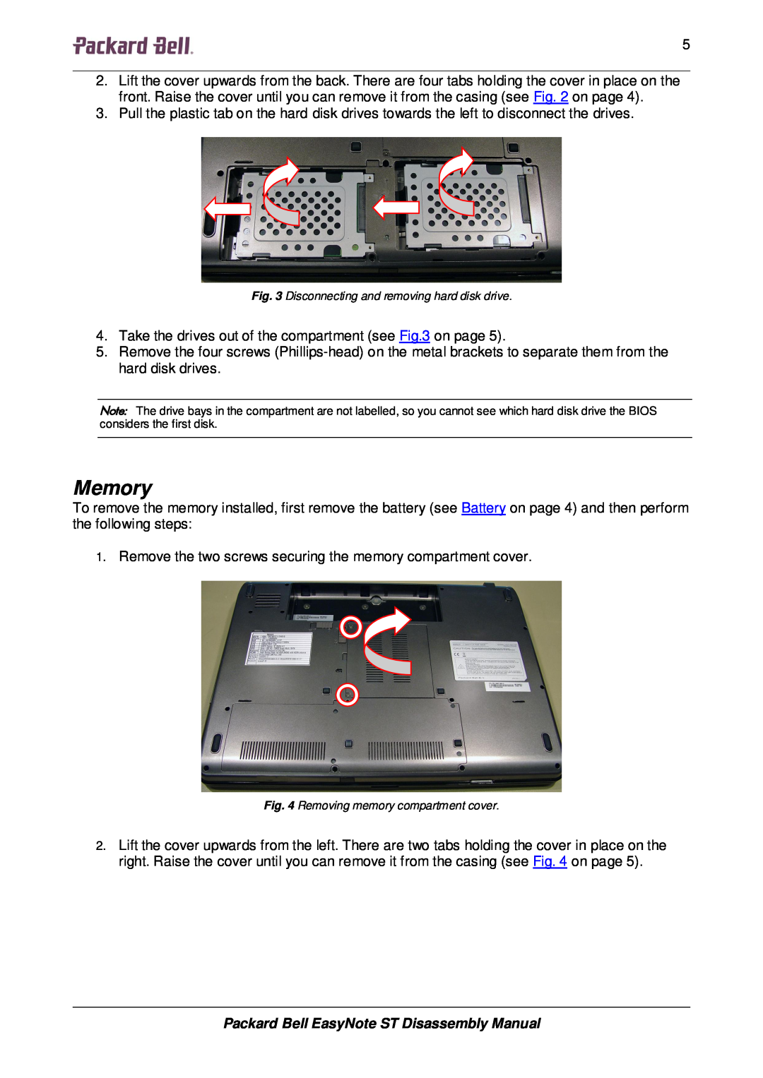 Packard Bell manual Memory, Packard Bell EasyNote ST Disassembly Manual 