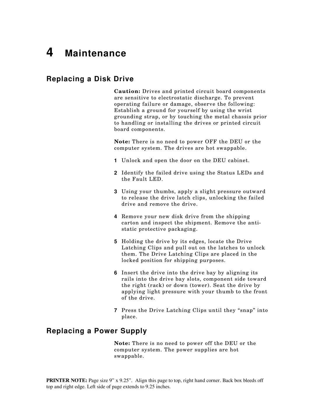 Packard Bell 5800, ST8000 manual Replacing a Disk Drive, Replacing a Power Supply 