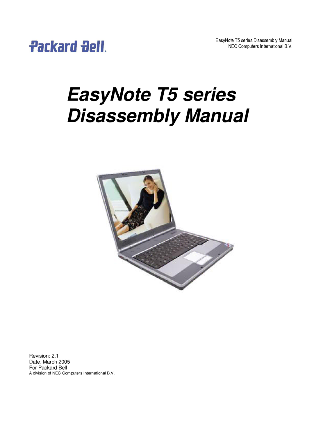 Packard Bell manual EasyNote T5 series Disassembly Manual 