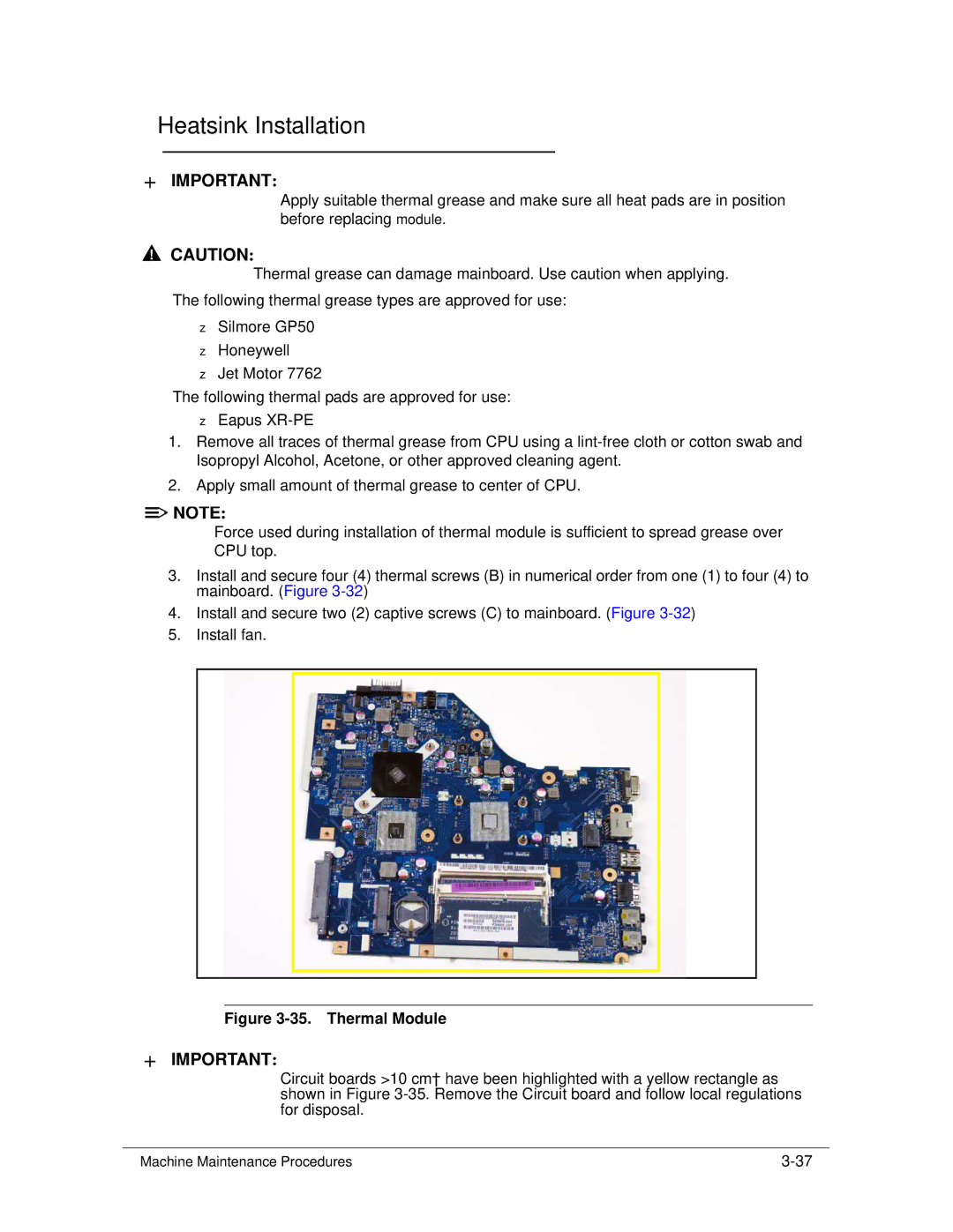 Packard Bell TK11BZ, TK13BZ manual Heatsink Installation, Thermal Module 