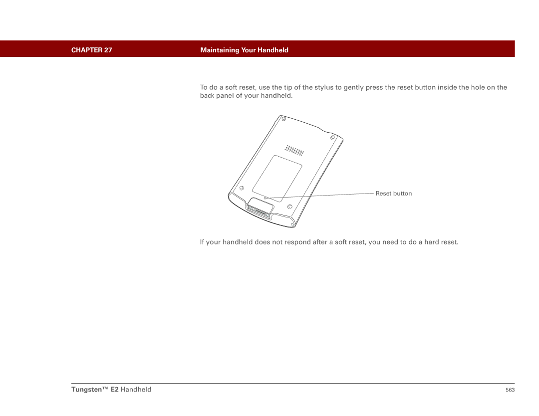 Palm 561 manual Reset button 