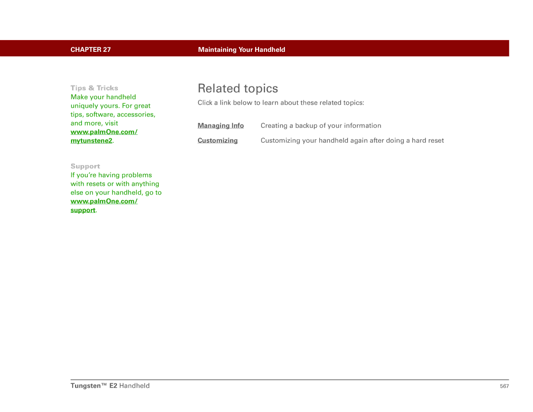 Palm 561 manual Related topics 