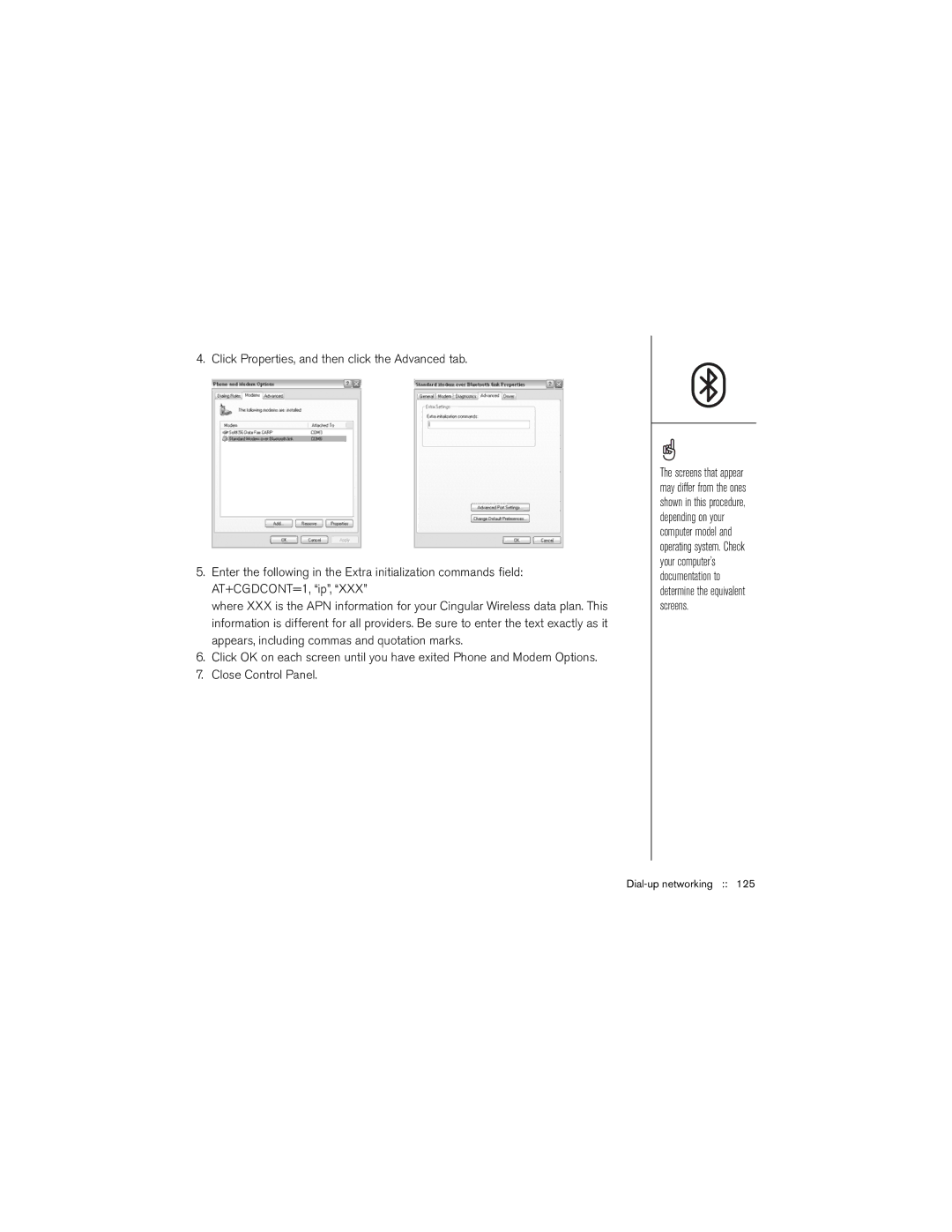 Palm 650 manual Dial-up networking 