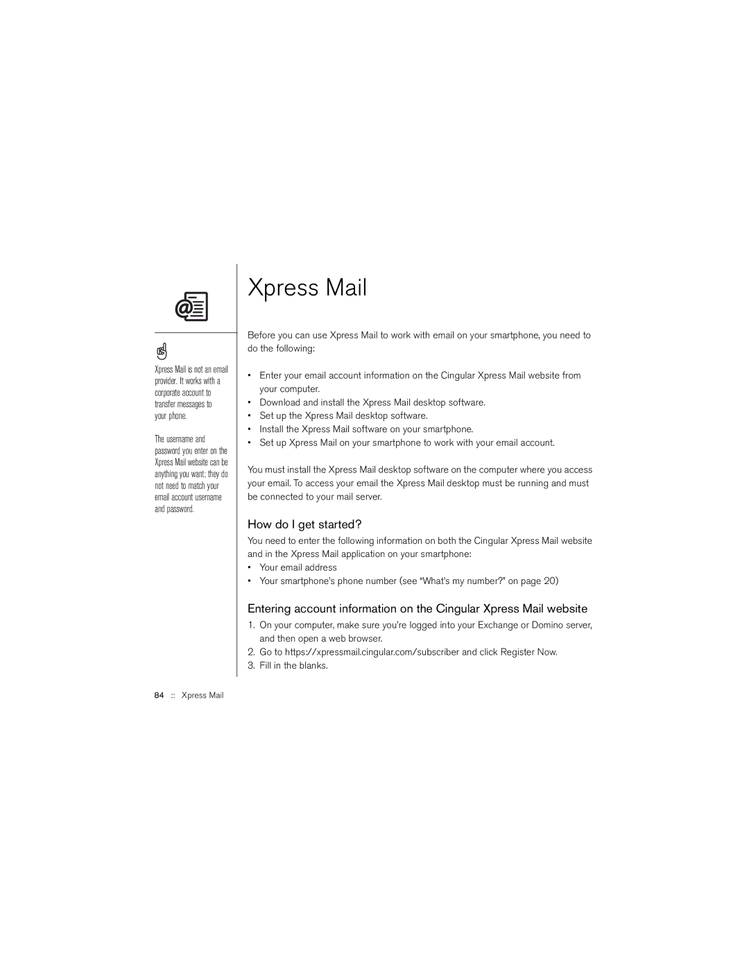 Palm 650 manual Xpress Mail 