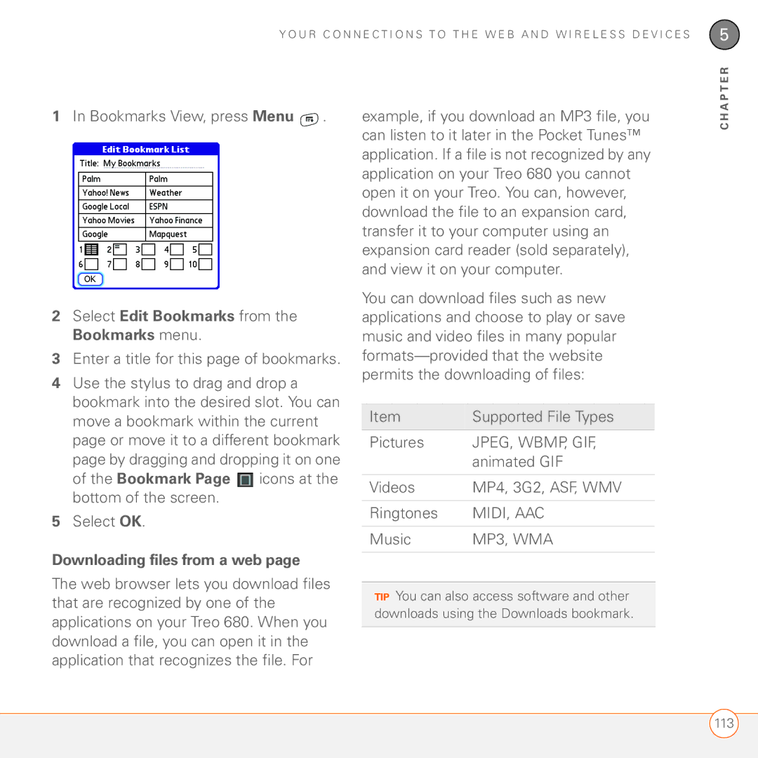 Palm 680 manual Downloading files from a web 