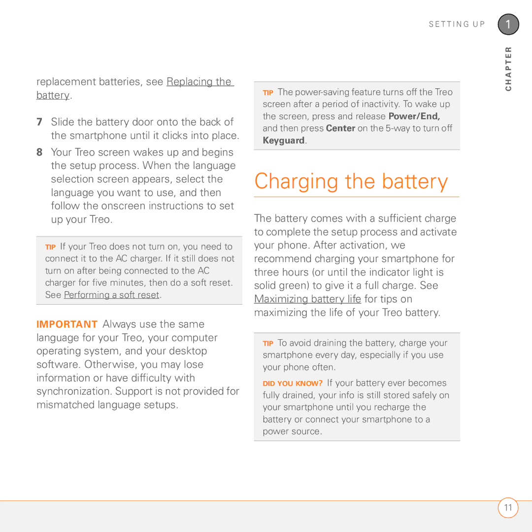 Palm 680 manual Charging the battery 