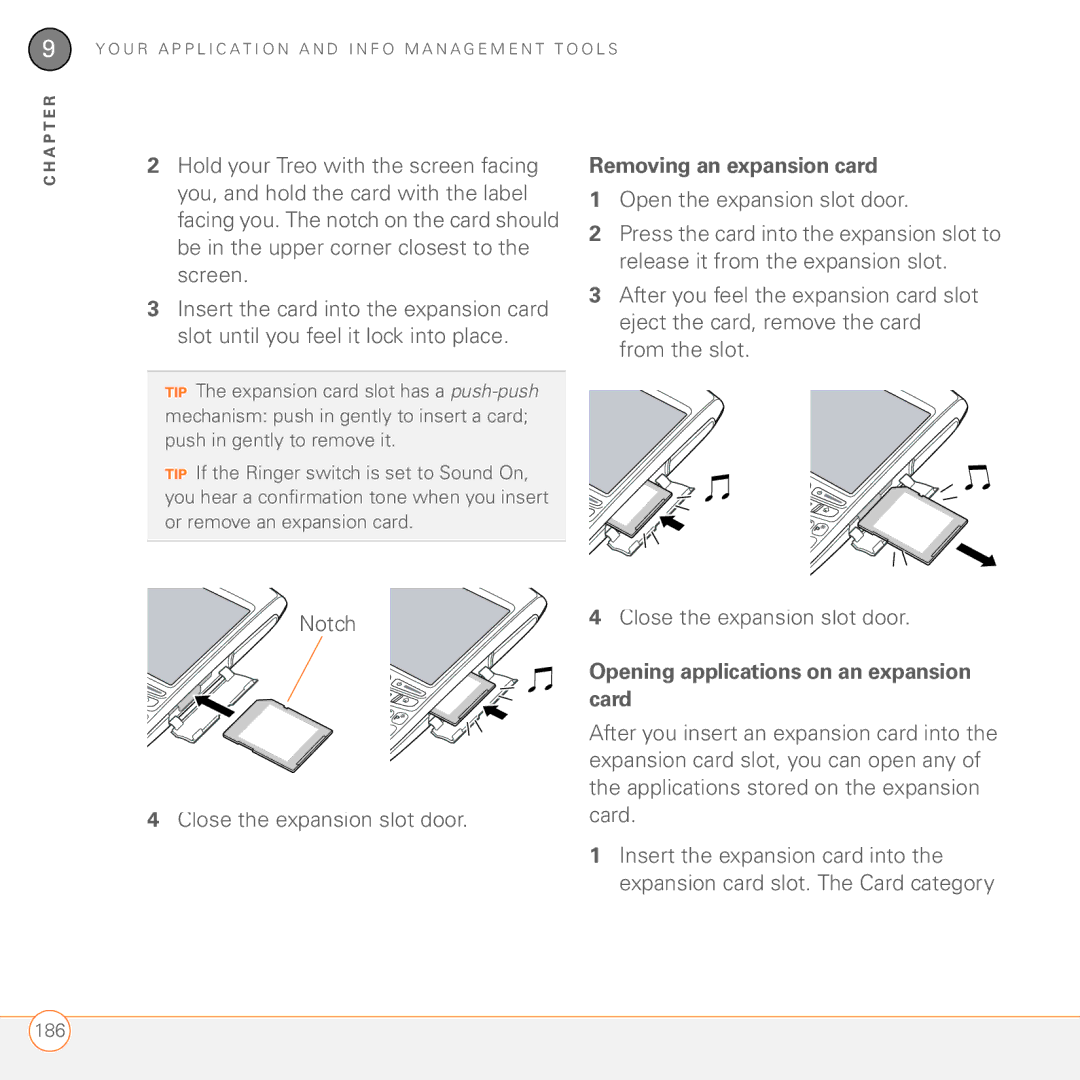 Palm 680 manual Removing an expansion card, Opening applications on an expansion card 