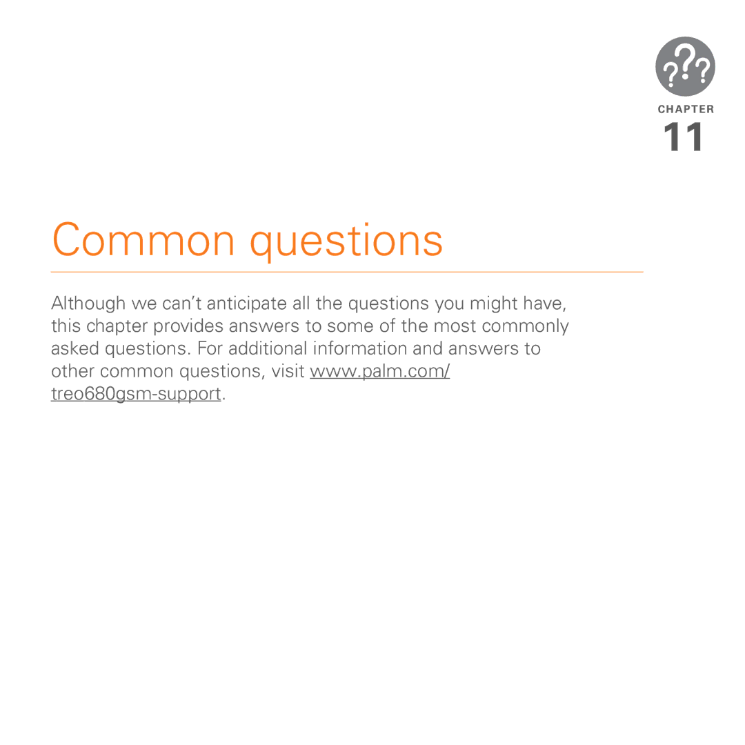 Palm 680 manual Common questions 