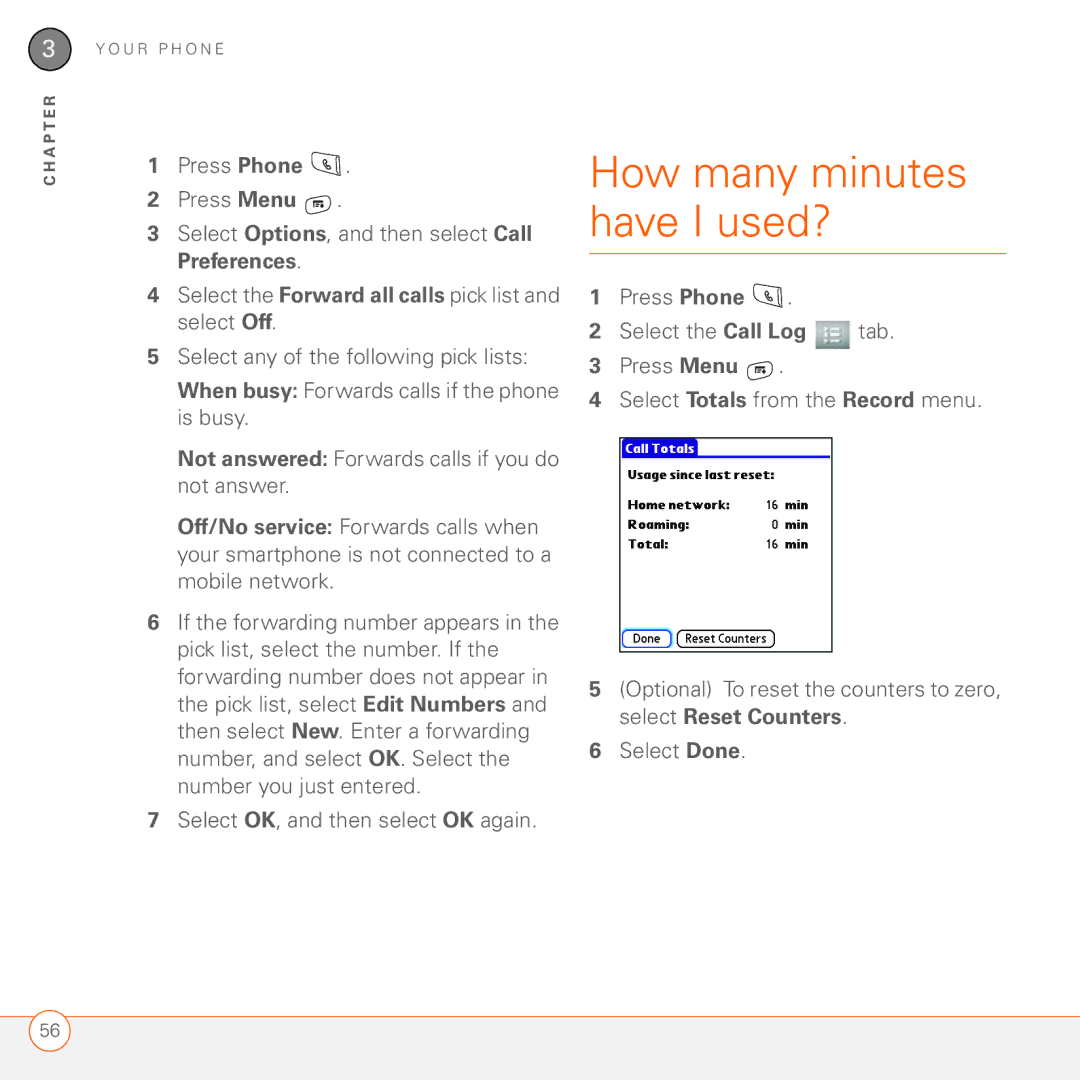 Palm 680 manual How many minutes have I used? 