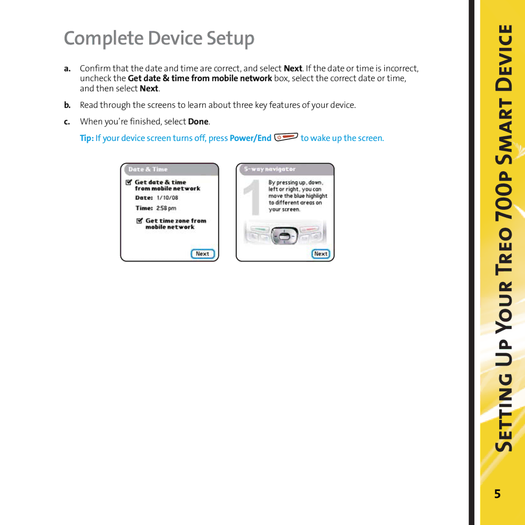 Palm 700P manual Complete Device Setup 