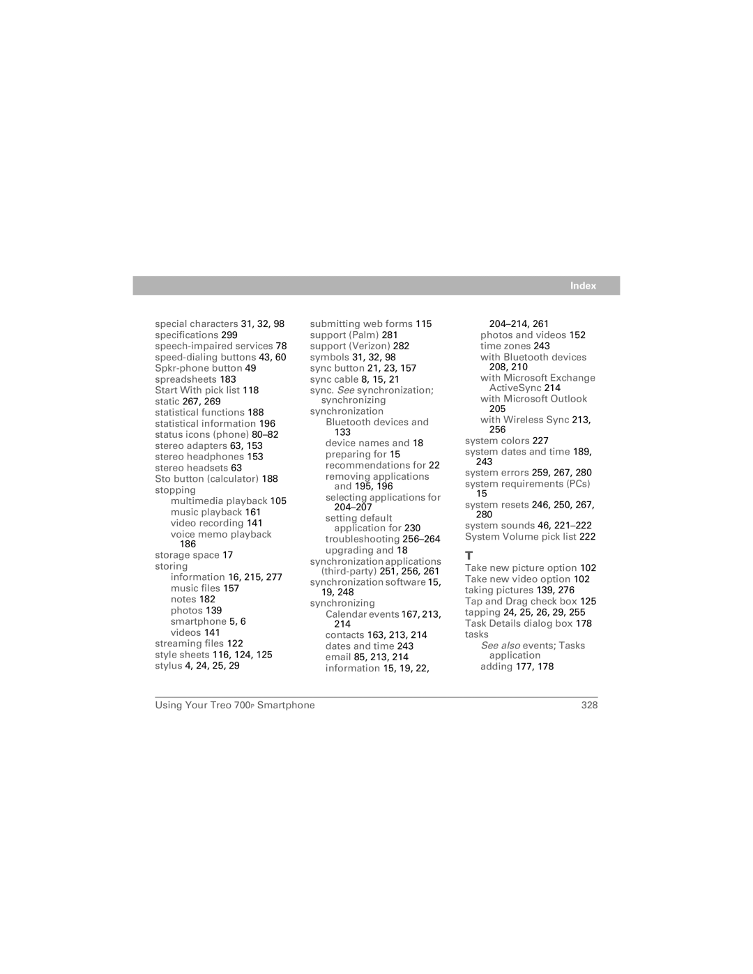 Palm 700P manual See also events Tasks application 