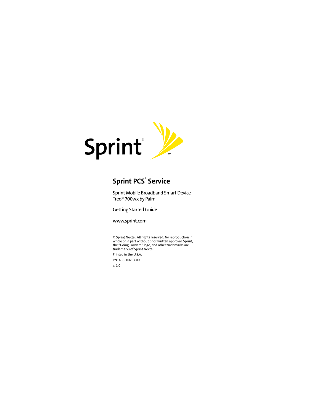 Palm 700wx manual Sprint PCS Service 