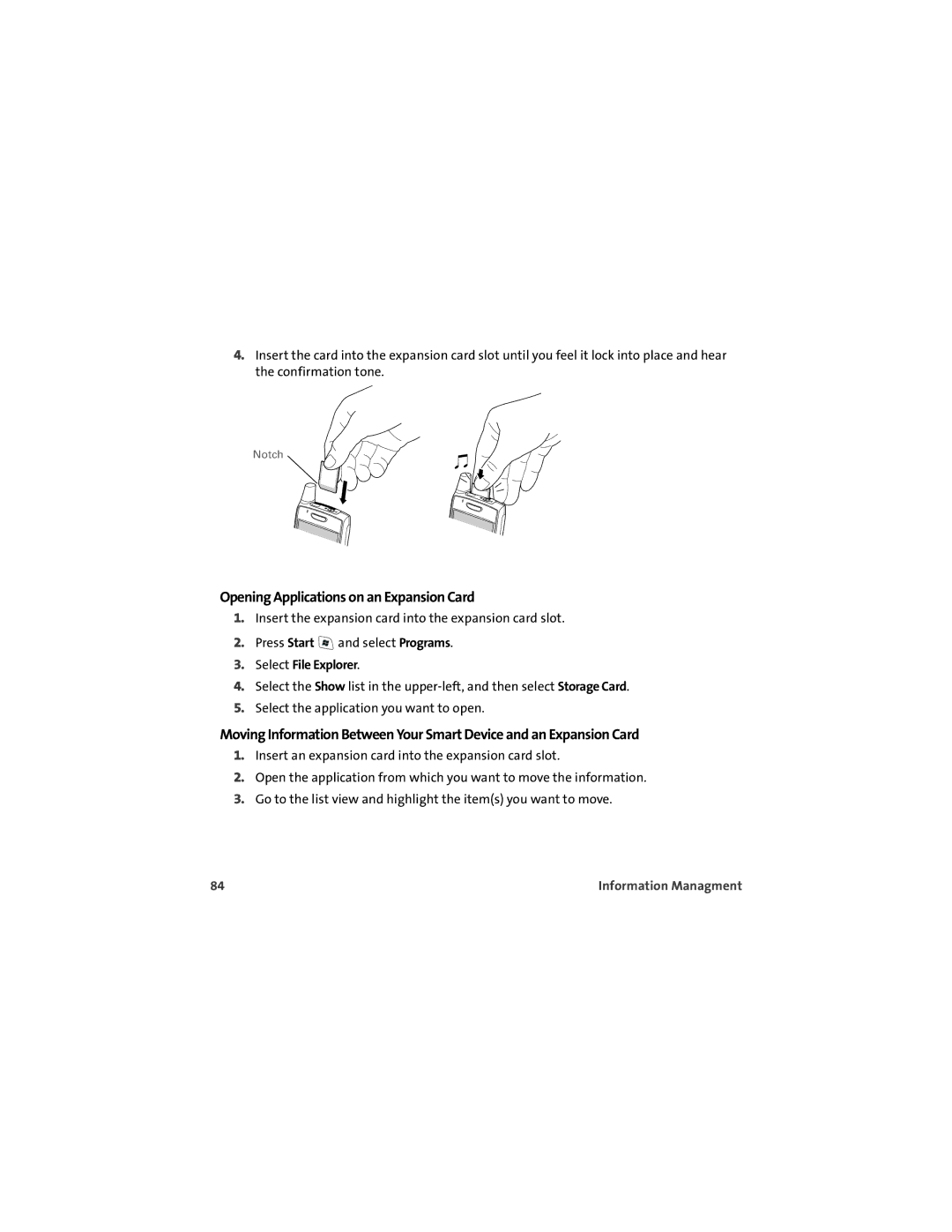 Palm 700wx manual Opening Applications on an Expansion Card 