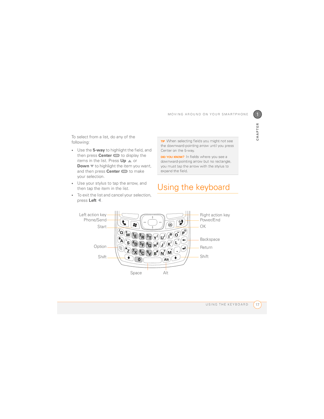 Palm 700wx manual Using the keyboard 