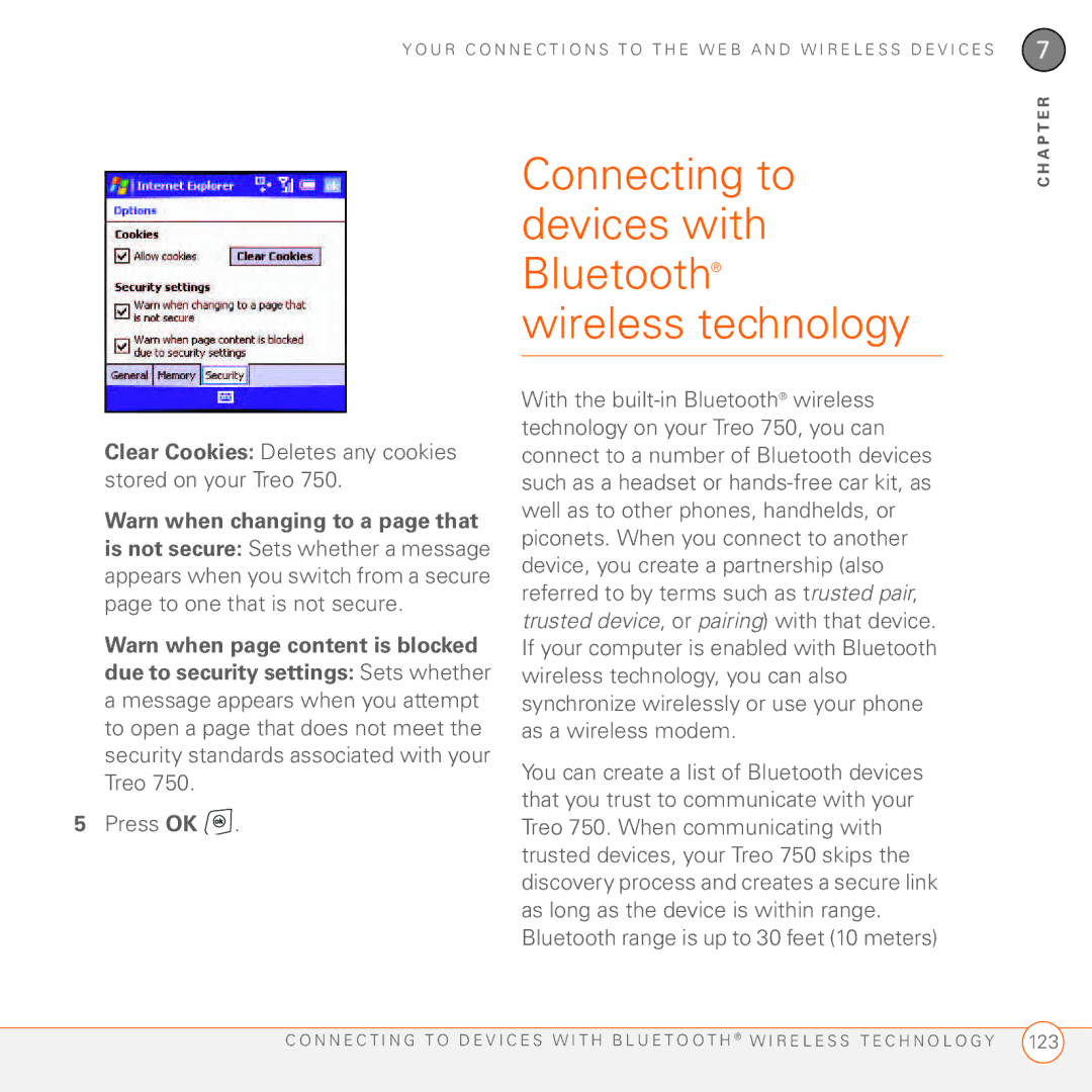 Palm 750 manual Connecting to devices with Bluetooth wireless technology 