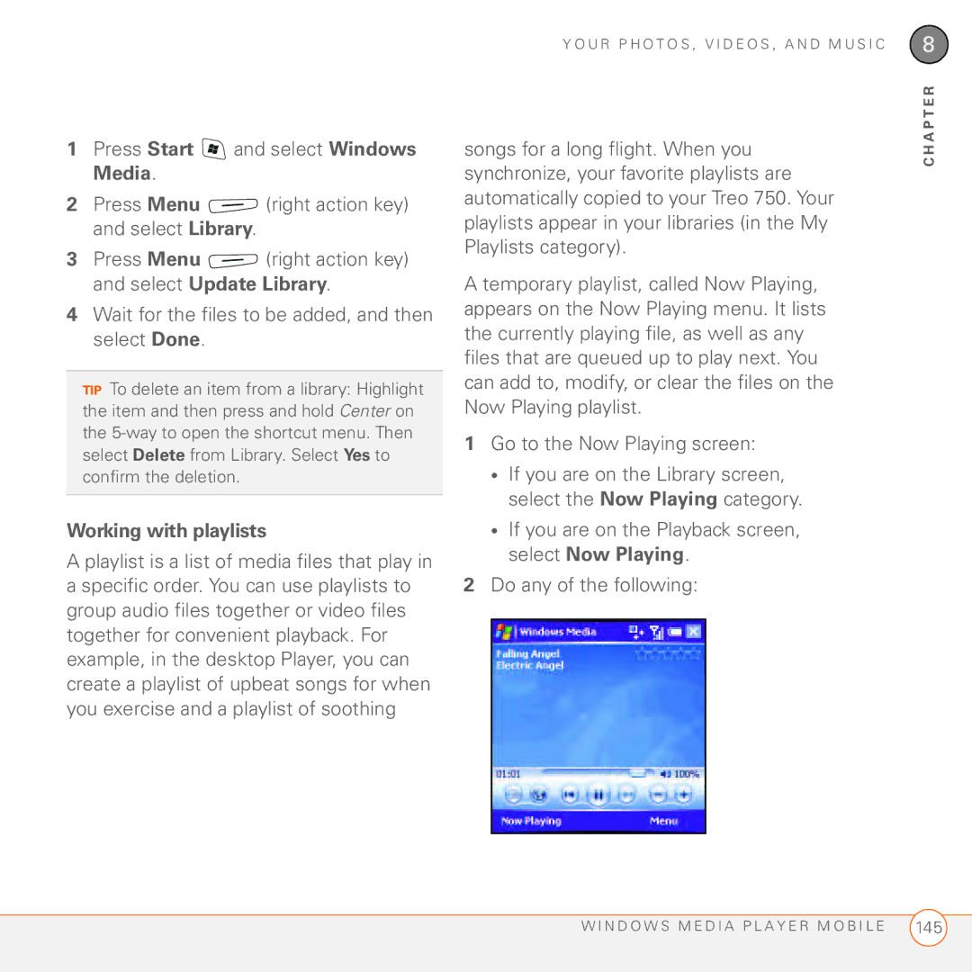Palm 750 manual Working with playlists 