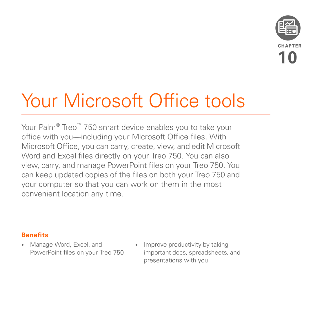 Palm 750 manual Your Microsoft Office tools, Presentations with you 