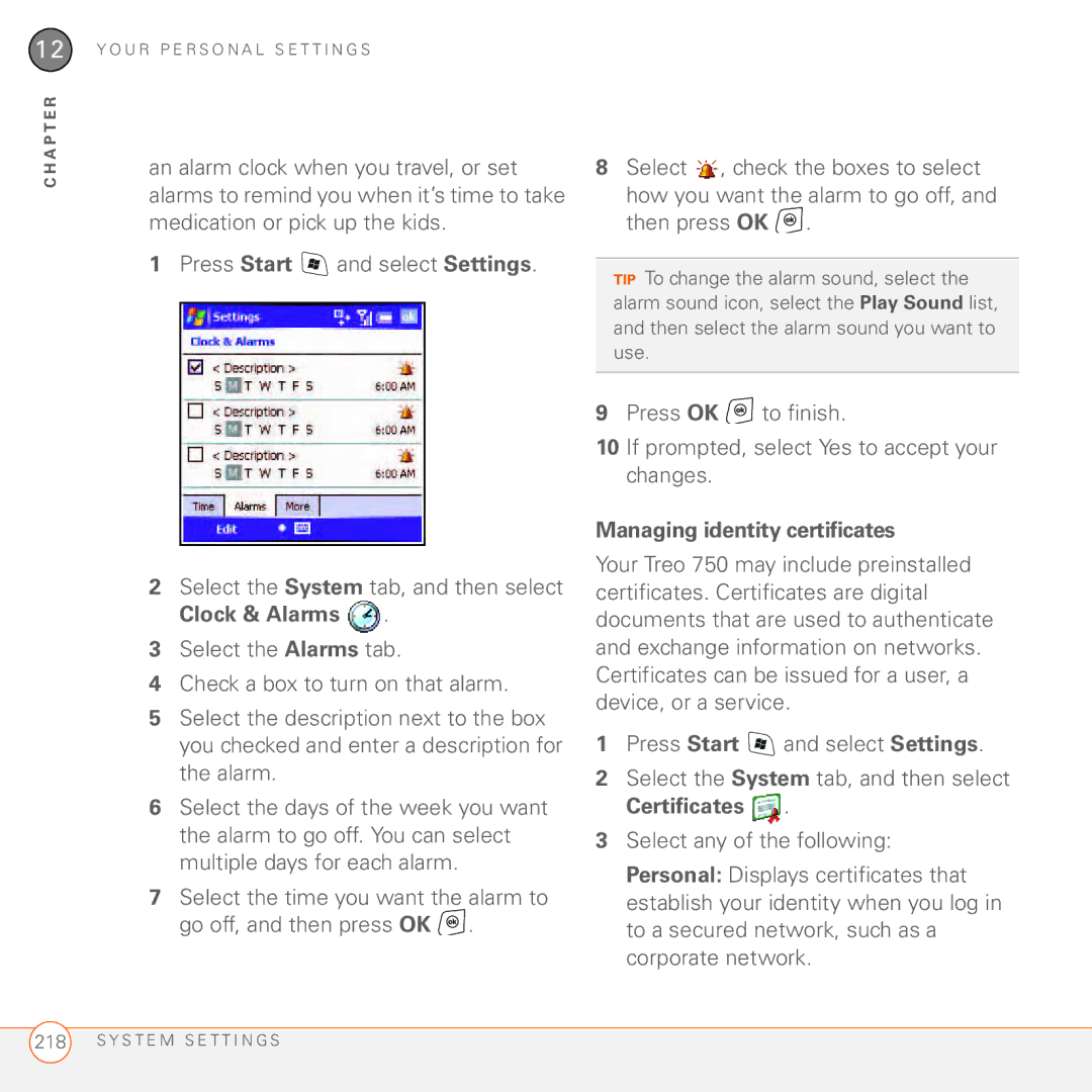 Palm 750 manual Managing identity certificates 