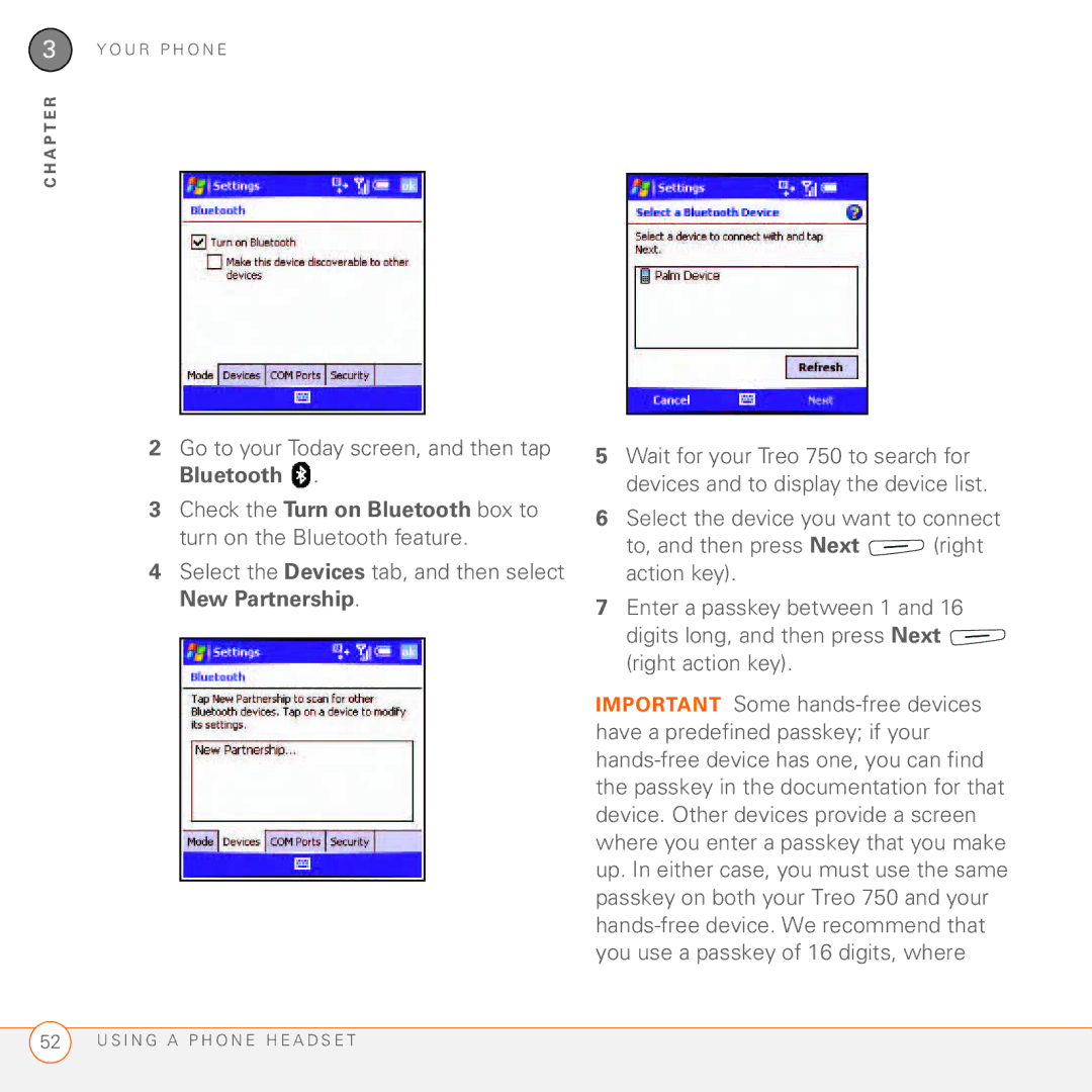 Palm 750 manual Go to your Today screen, and then tap Bluetooth 