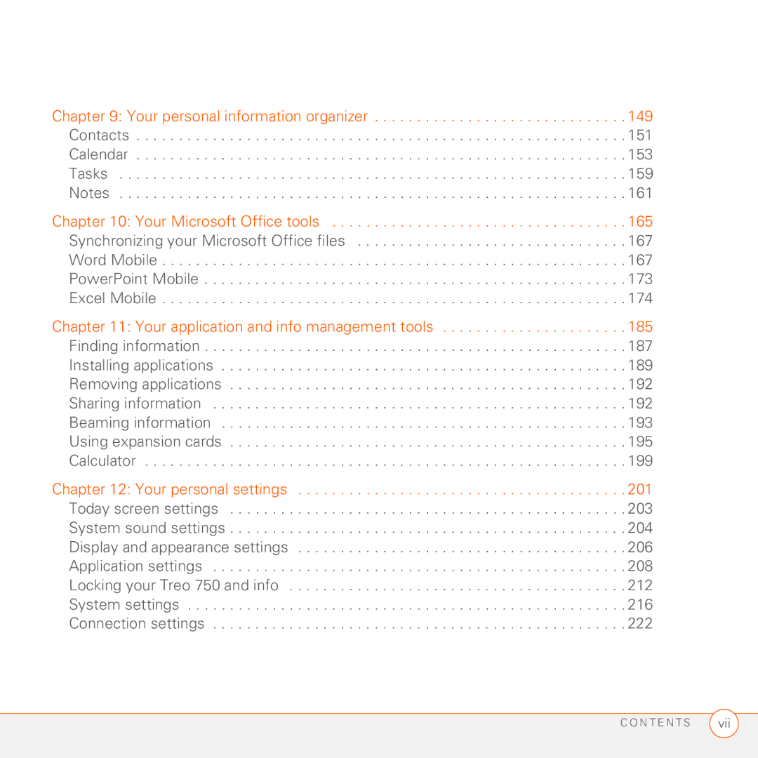 Palm 750 manual Your Microsoft Office tools 165 