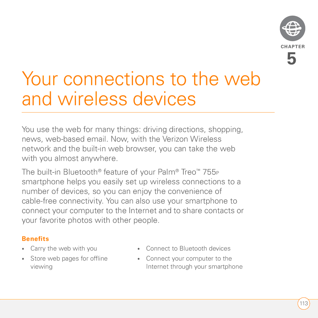 Palm 755P manual Your connections to the web and wireless devices 