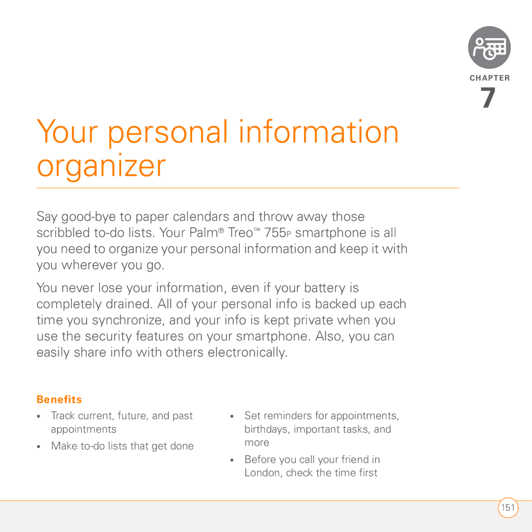 Palm 755P manual Your personal information organizer 