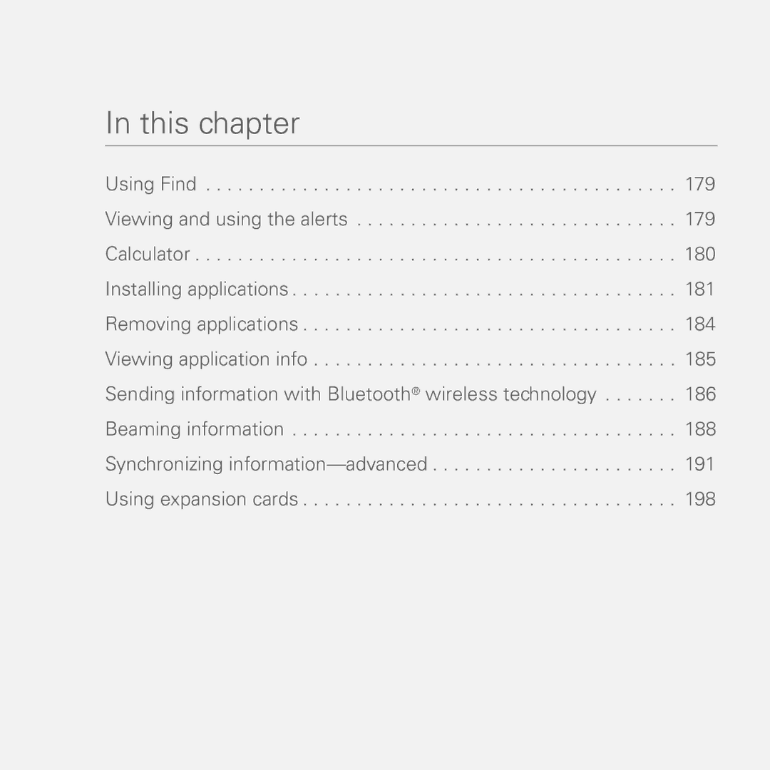 Palm 755P manual This chapter 