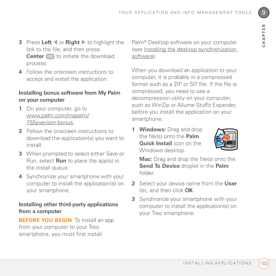 Palm 755P manual Installing bonus software from My Palm on your computer 