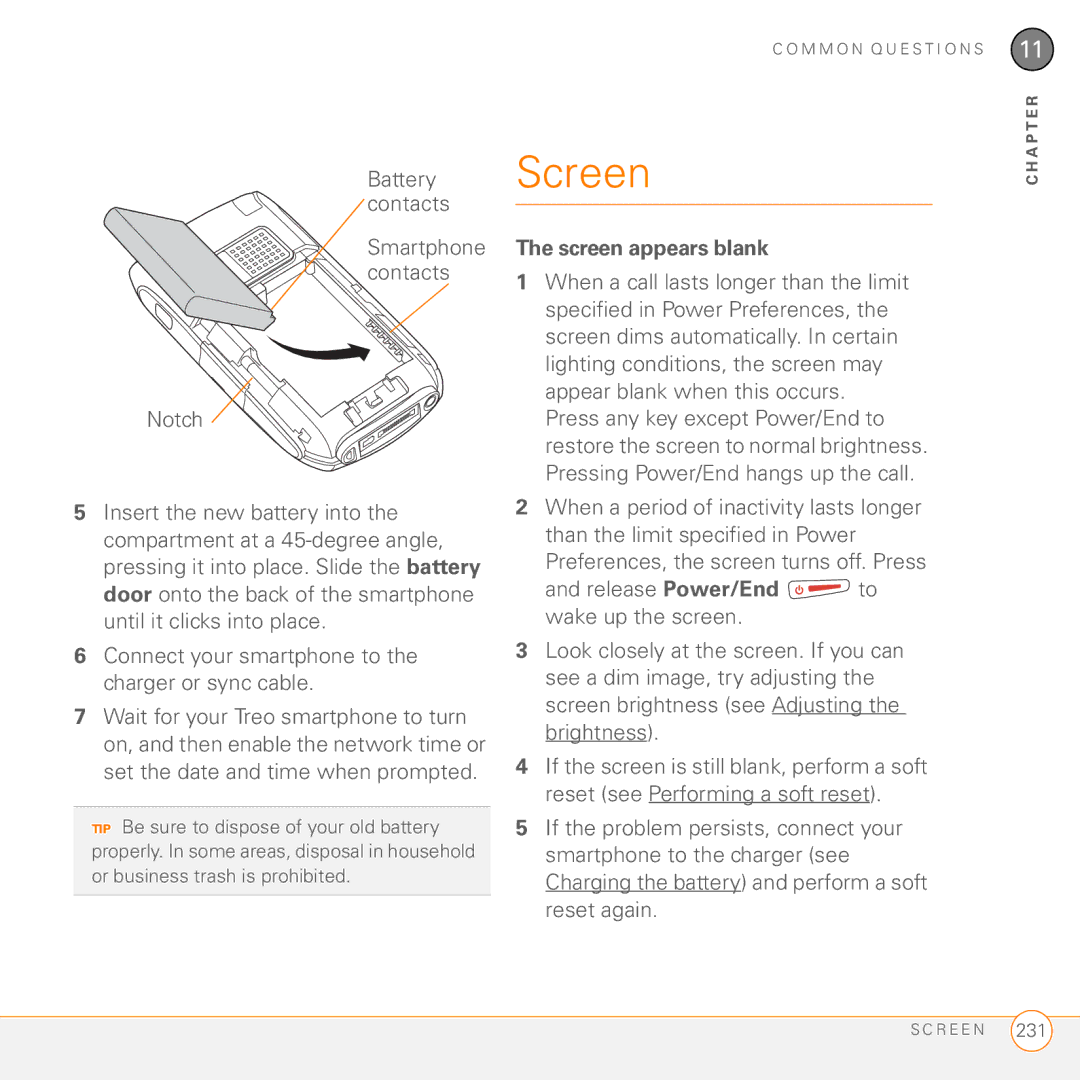 Palm 755P manual Screen appears blank 