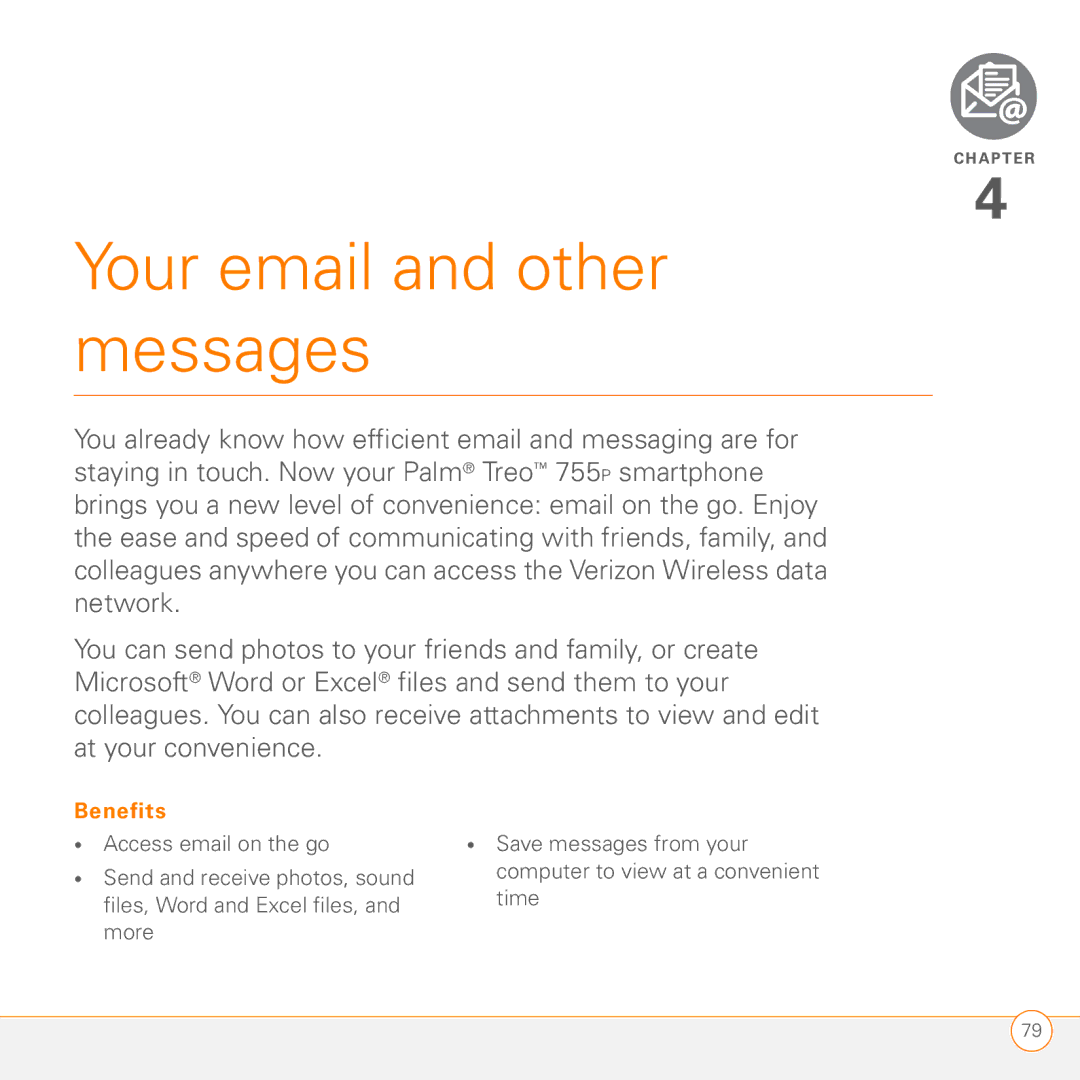 Palm 755P manual Your email and other messages 