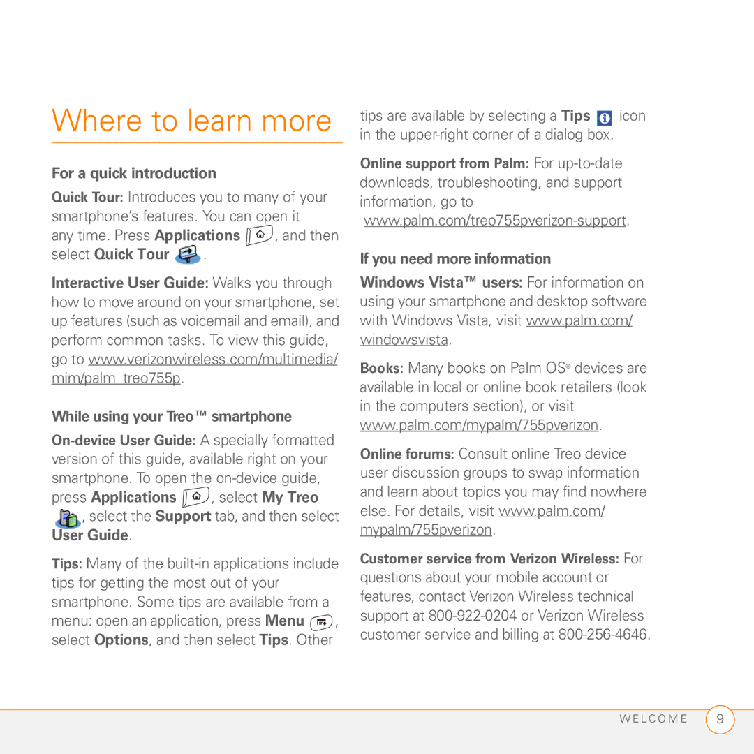 Palm 755P manual Where to learn more 