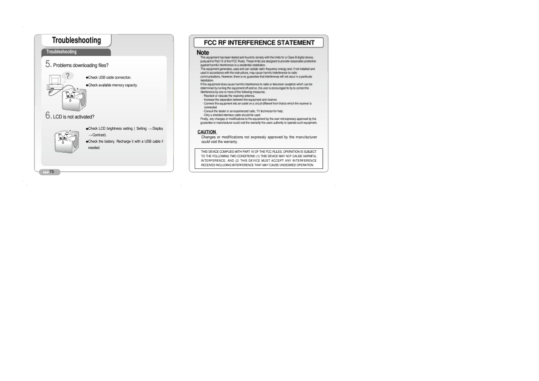 Palm DAH-1500i user manual FCC RF Interference Statement 