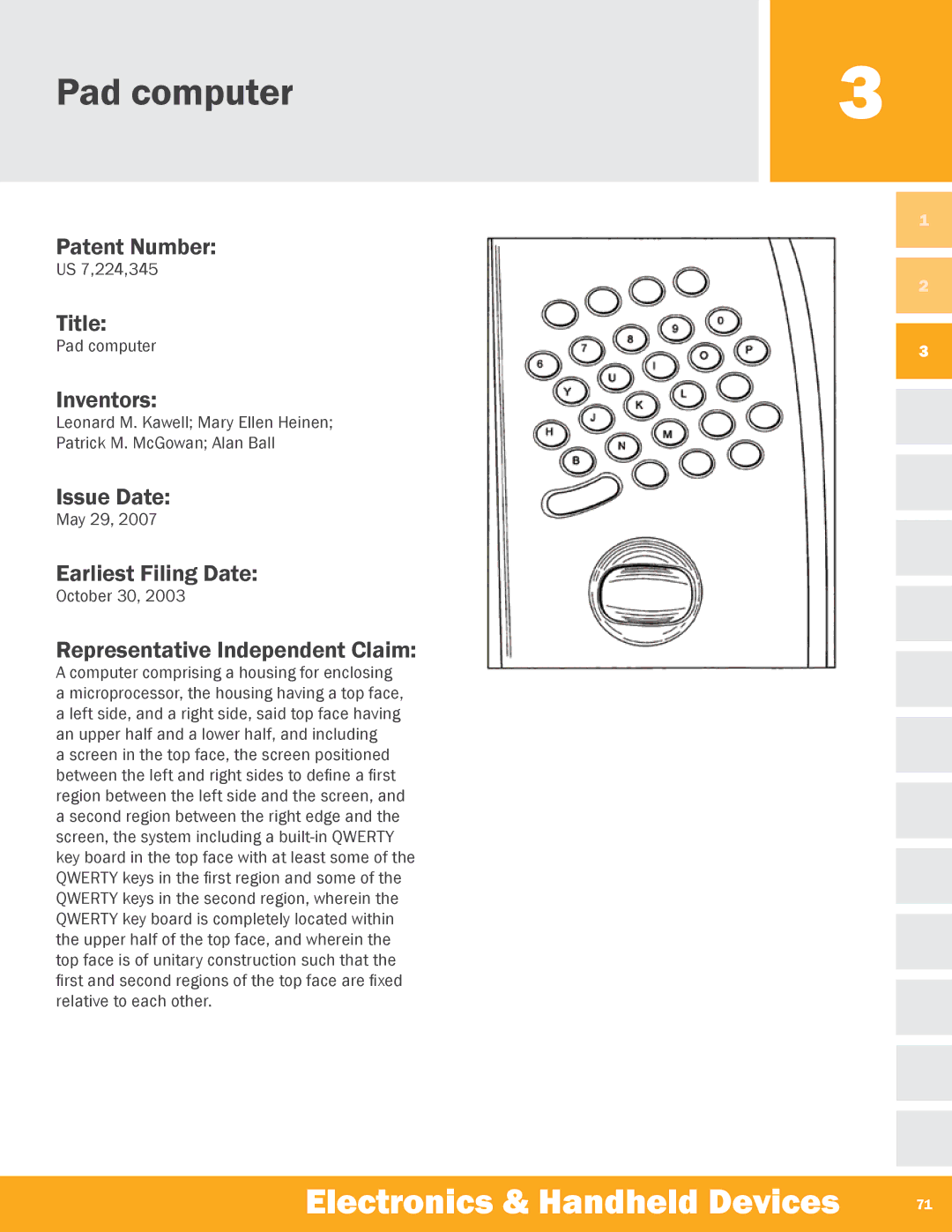 Palm Electronics & Handheld Devices manual US 7,224,345 