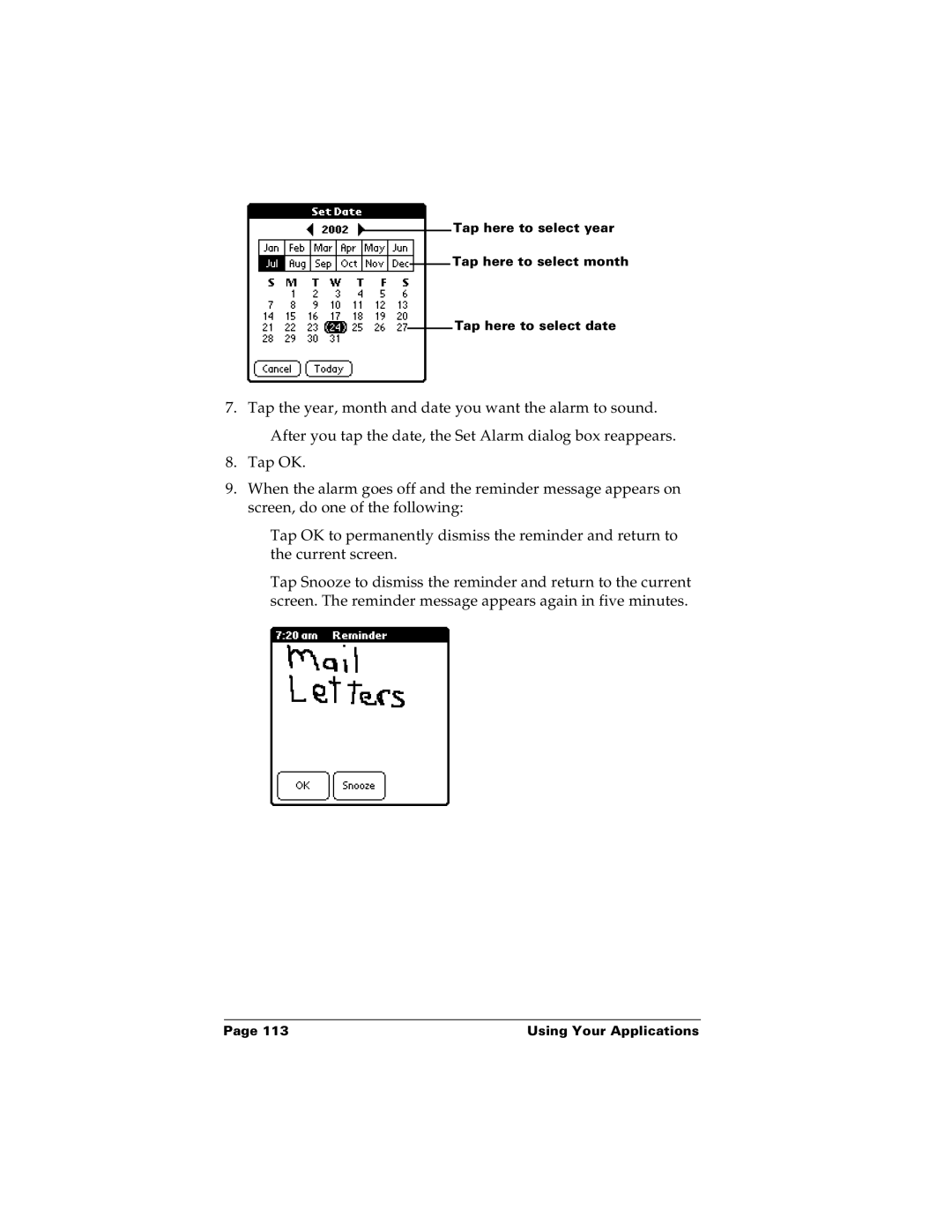 Palm m100 manual Using Your Applications 