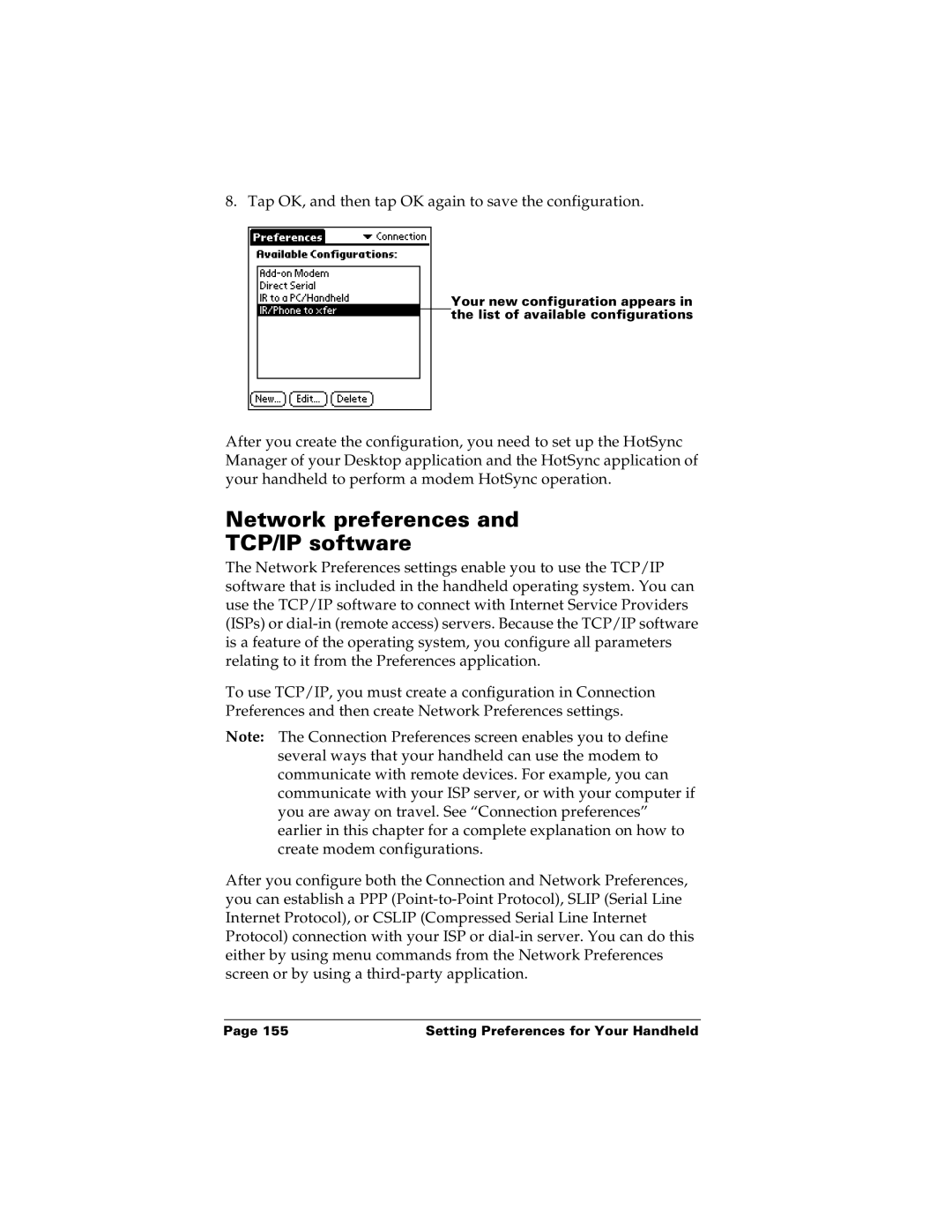 Palm m100 manual Network preferences TCP/IP software 